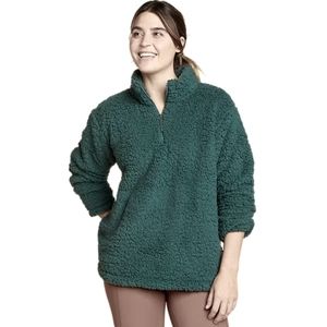 Eddie Bauer Fireside Plush ¼-zip Fleece Pullover - Dark Evergreen